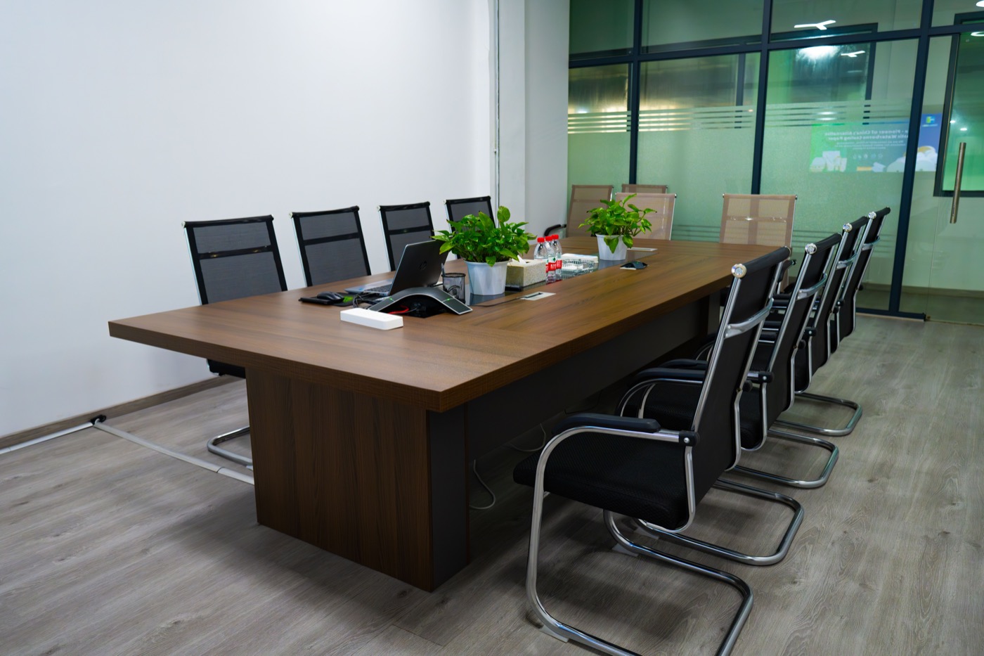 Clean, orderly conference room after an Office Cleaning service